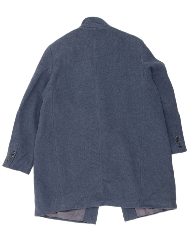 Marks & Spencer Damski płaszcz z autografem, otwarty, UK 18 XL, niebieska wełna