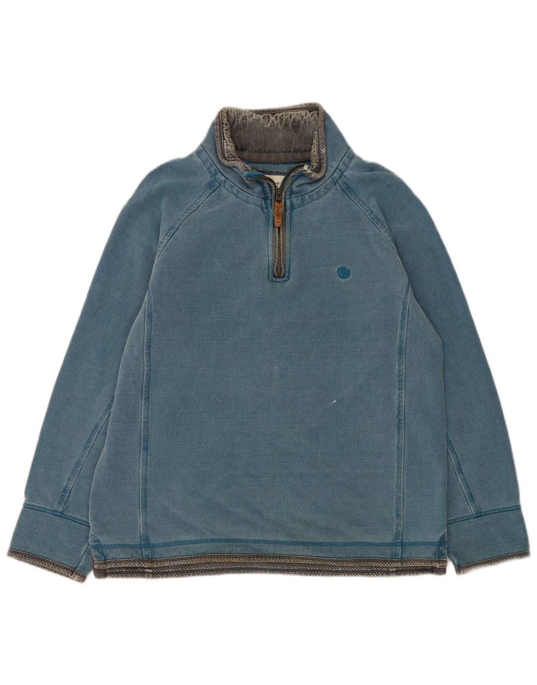 Męska bluza z zamkiem błyskawicznym Fat Face, średnioniebieska, bawełniana