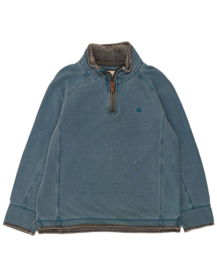 Męska bluza z zamkiem błyskawicznym Fat Face, średnioniebieska, bawełniana