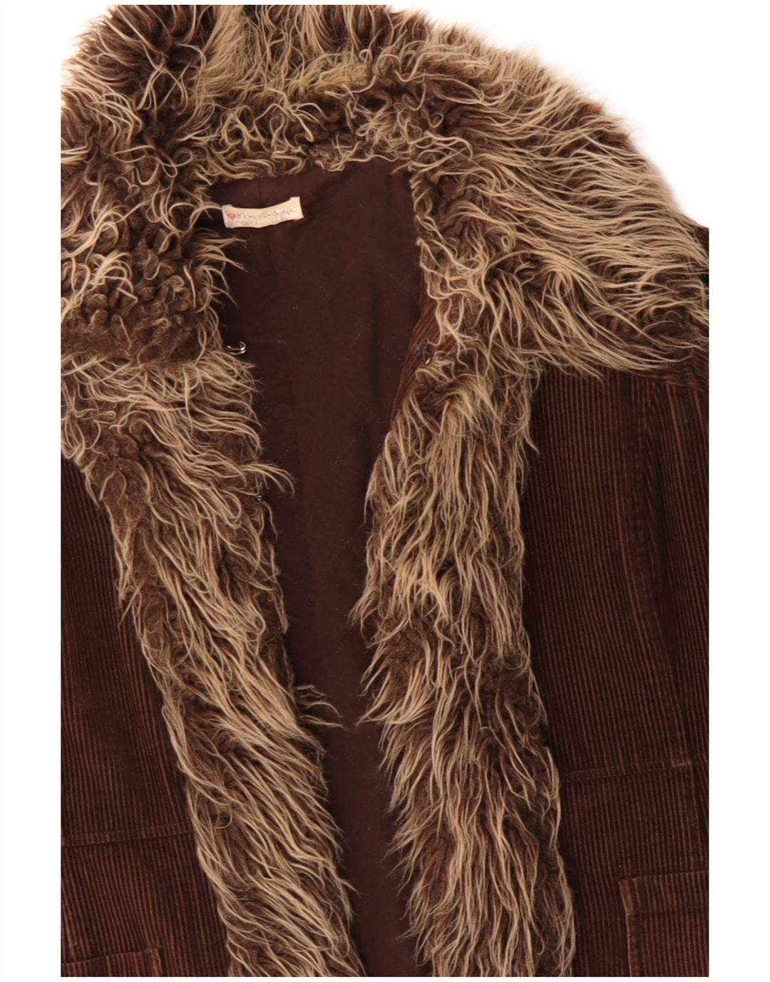 Damski sztruksowy płaszcz Miss Selfridge UK 14, duży, brązowy, bawełniany