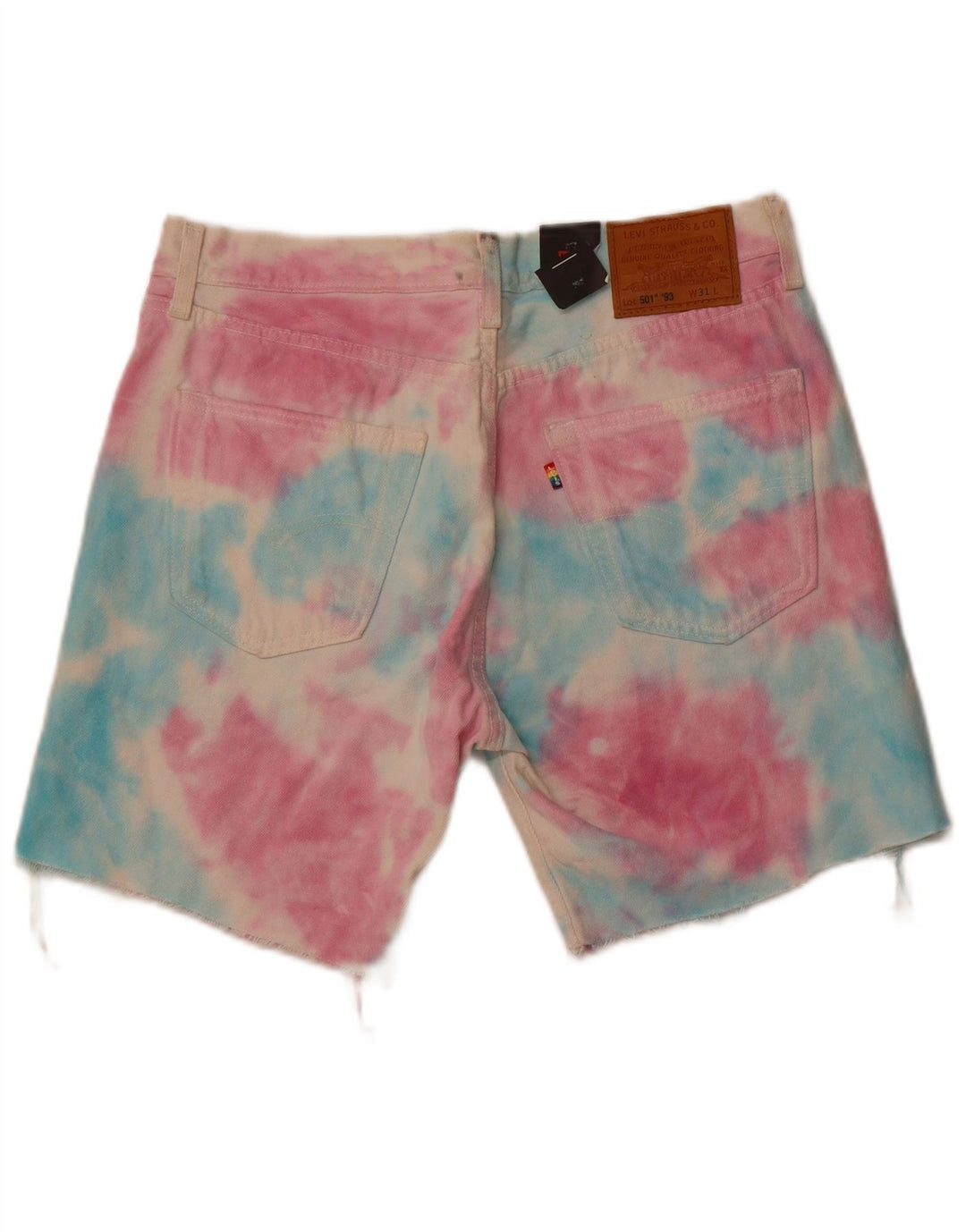 Męskie spodenki jeansowe LEVI'S 501 W32 Średnio wielobarwna bawełna typu tie-dye