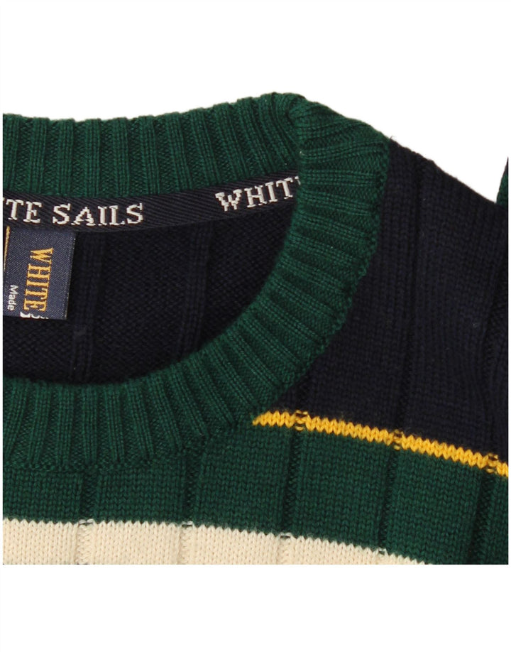 Męski sweter z okrągłym dekoltem White Sails 2XL w granatowe paski