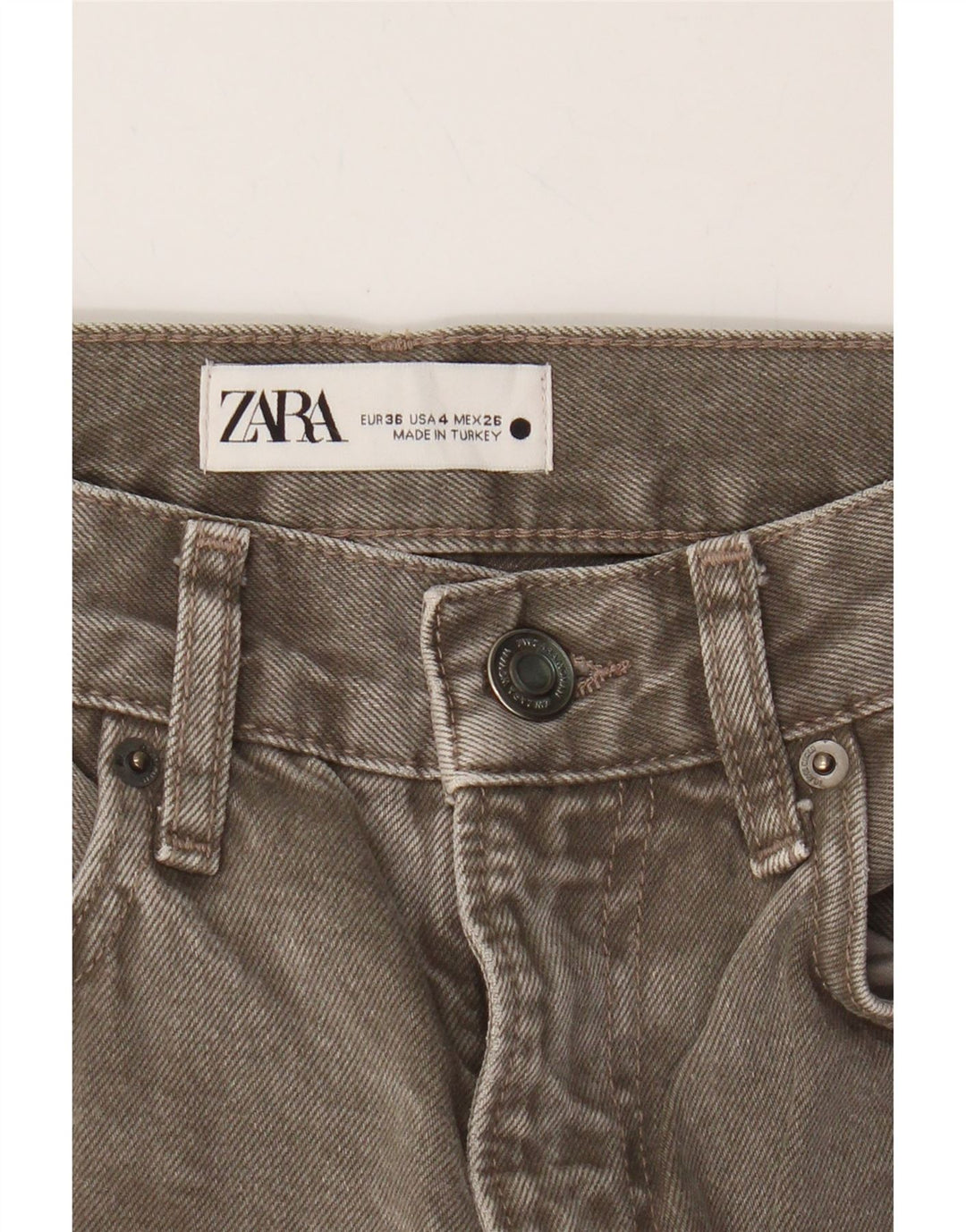 ZARA Womens Straight Jeans EU 36 XS W26 L26 Grey Vintage Zara and Second-Hand Zara from Messina Hembry 