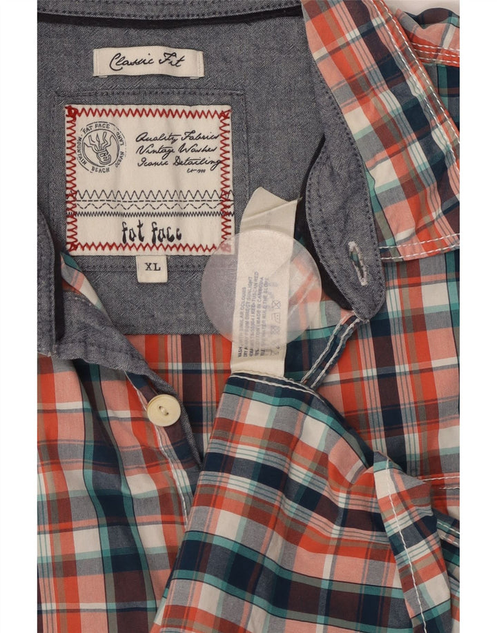 Męska koszula z krótkim rękawem FAT FACE o klasycznym kroju XL, wielokolorowa, bawełniana w kratę