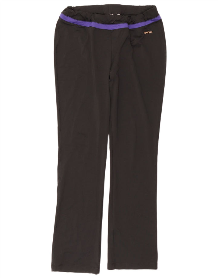 Damskie spodnie dresowe REEBOK UK 14, duże, czarne, poliestrowe