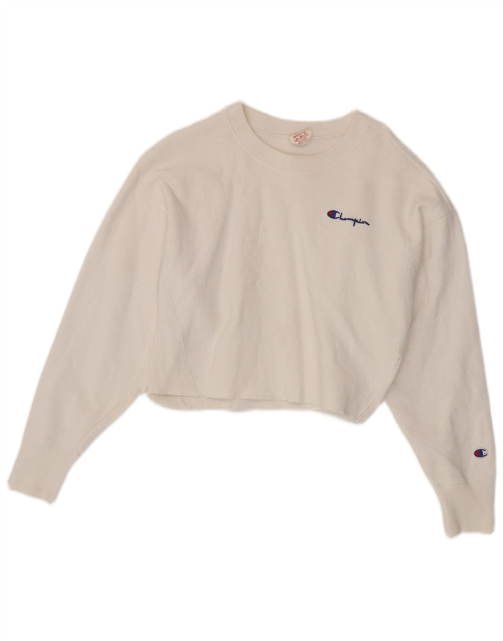 Damska bluza Champion Reverse Weave Crop Sweatshirt UK 14 Średnia biel