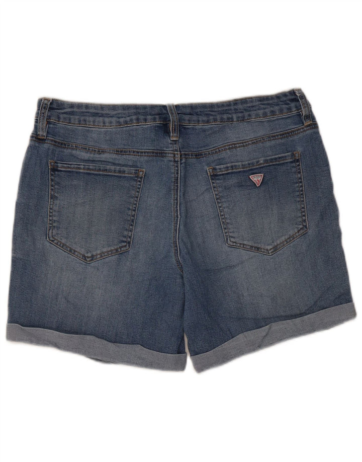 Damskie spodenki jeansowe Guess z niskim stanem W31, średnioniebieskie, bawełniane