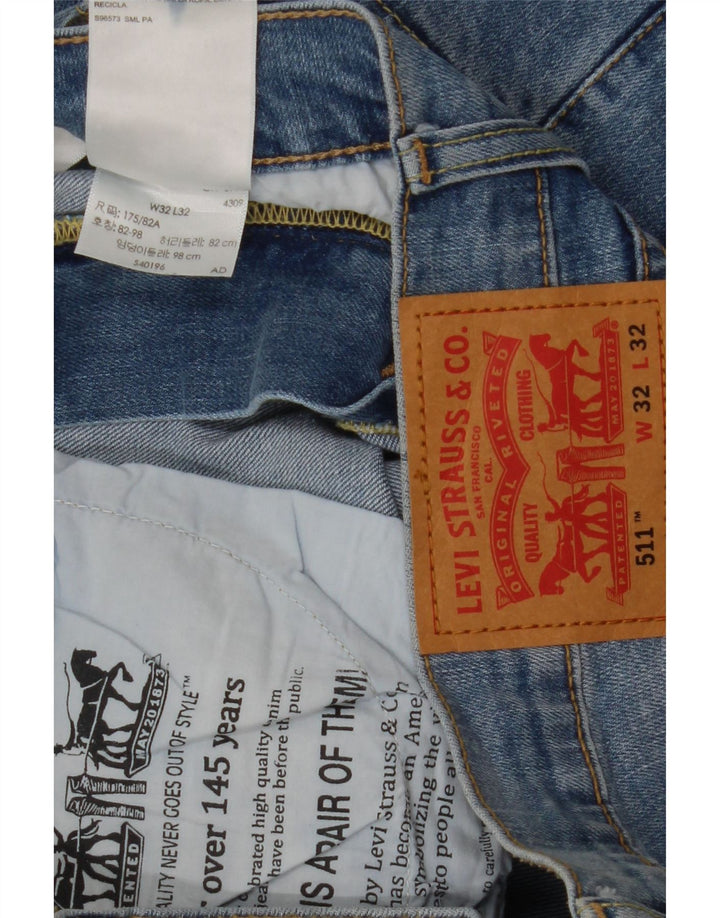 Męskie jeansy Levi's 511 Slim W32 L32 Niebieska bawełna