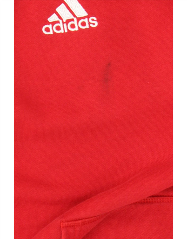 Adidas Męski sweter z kapturem, duży, czerwony, bawełniany