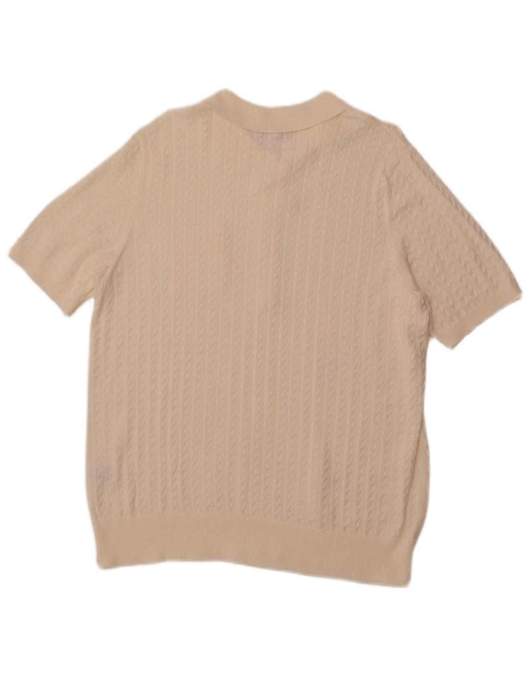 MONA Damski sweter polo z krótkim rękawem i dekoltem EU 48 2XL Off White