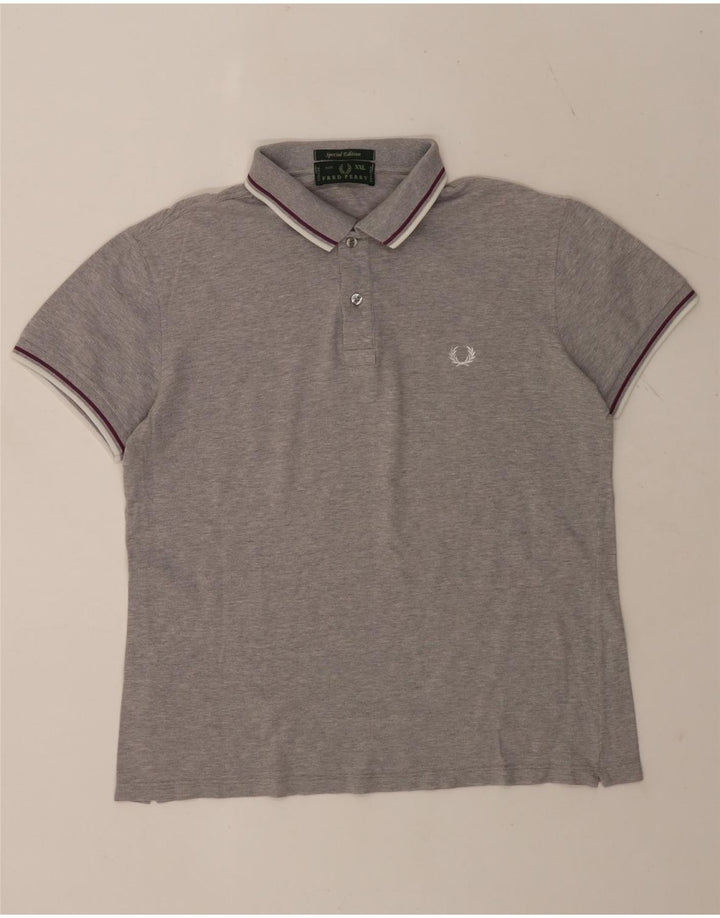 Męska koszulka polo Fred Perry 2XL, szara, bawełniana w plamki