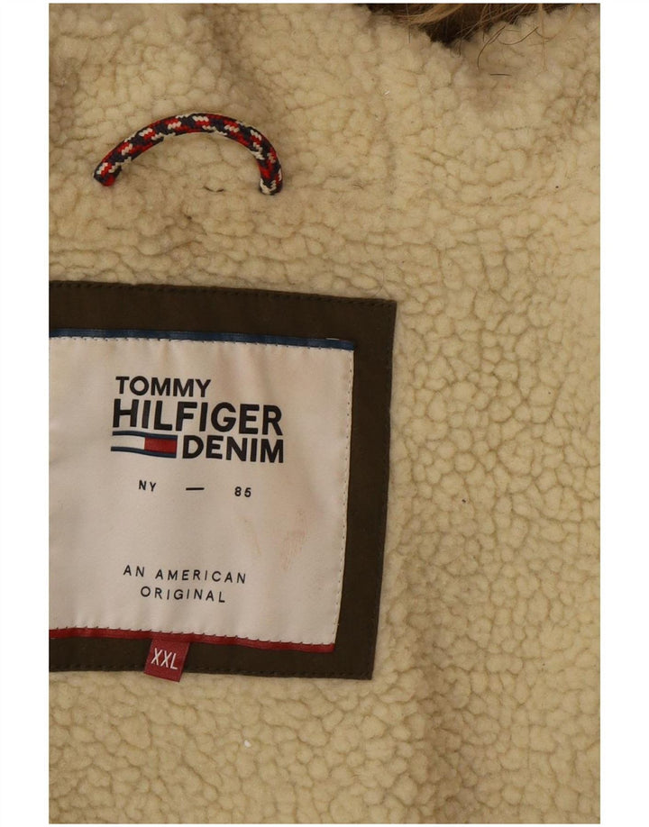 Męska kurtka parka z kapturem Tommy Hilfiger UK 44 2XL Khaki Poliester