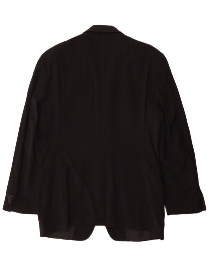 Męska marynarka Emporio Armani zapinana na 3 guziki IT 48 w średnie czarne prążki