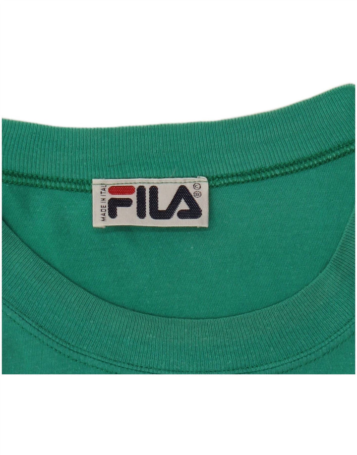 Męski T-shirt z grafiką Fila XL, zielony