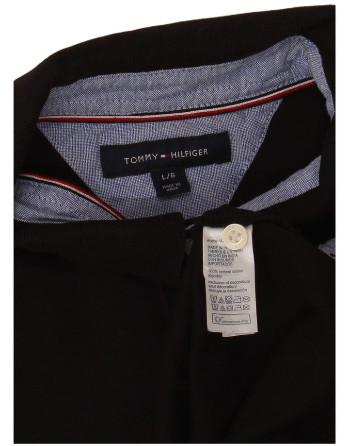 Męska koszulka polo Tommy Hilfiger, duża, czarna, bawełniana