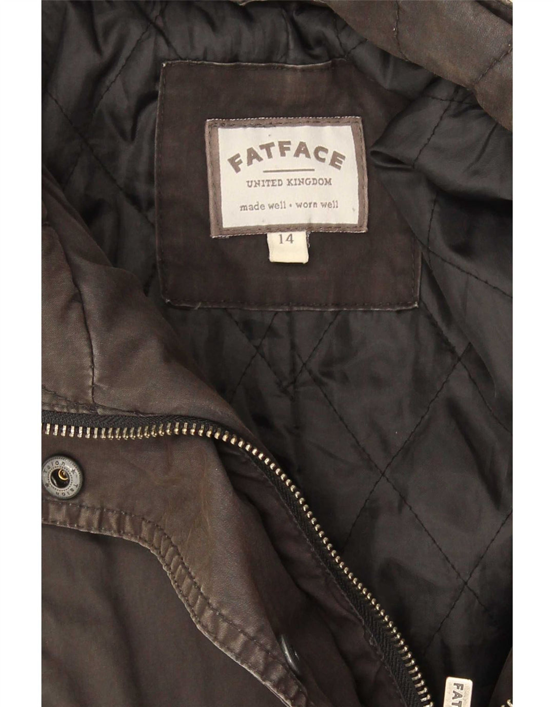 Damska kurtka parka Fat Face UK 14, duża, szara, bawełniana