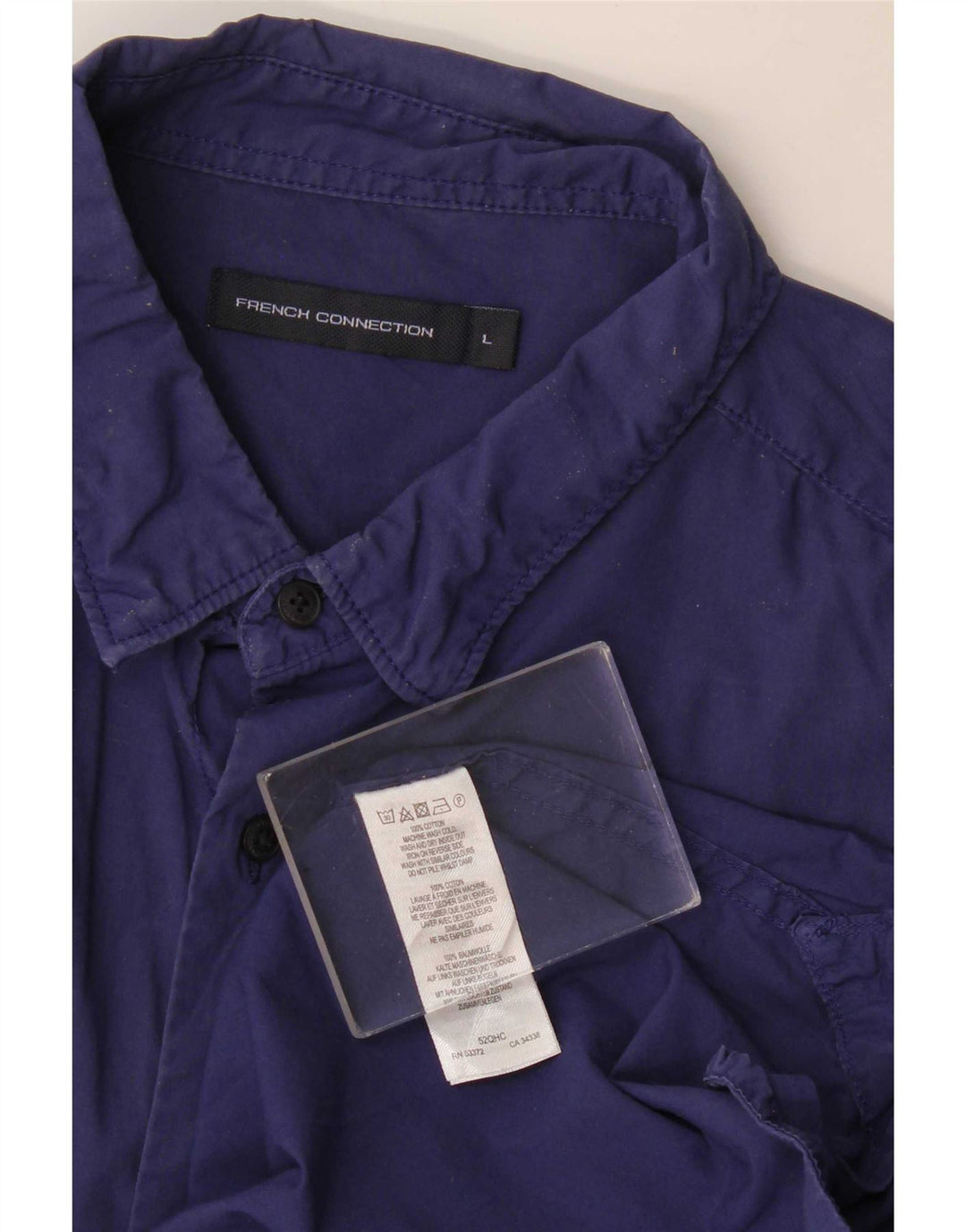 Koszula męska French Connection Slim Fit, duża, granatowa, bawełniana