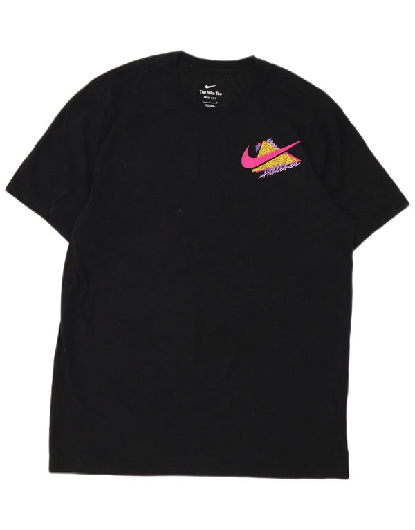 Męski T-shirt z grafiką Nike, duży, czarny, bawełniany