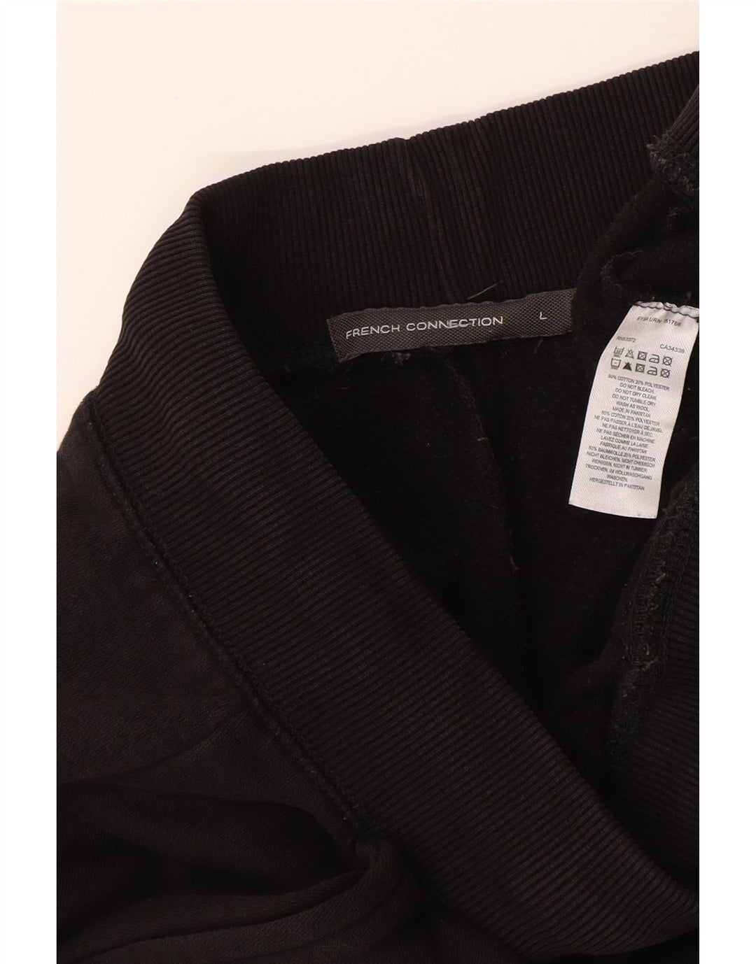 Męskie spodnie dresowe FRENCH CONNECTION Joggery duże, czarne, bawełniane