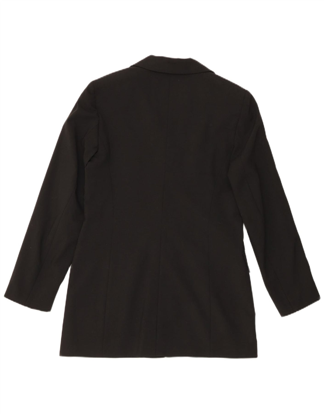 Damska marynarka VINTAGE o długiej linii i zapinana na 3 guziki IT 46, duży czarny poliester