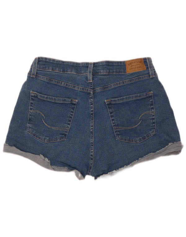 Damskie spodenki jeansowe Levi's z wysokim stanem US 12, duże, W31, niebieska bawełna