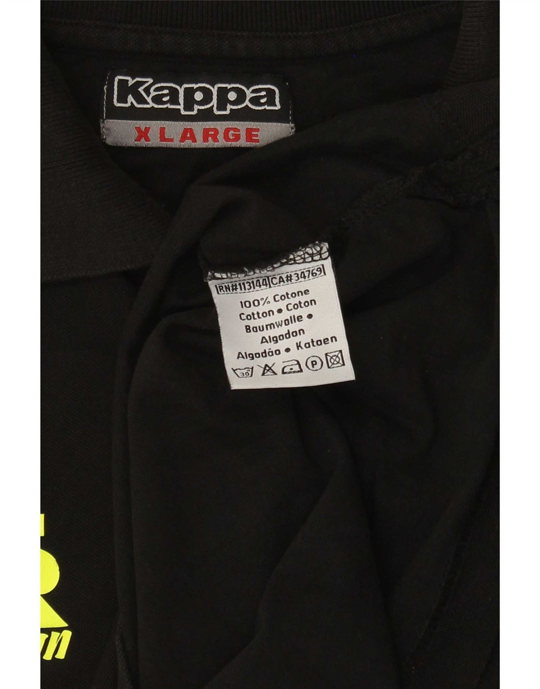 Męska koszulka polo Kappa z grafiką XL, czarna, bawełniana