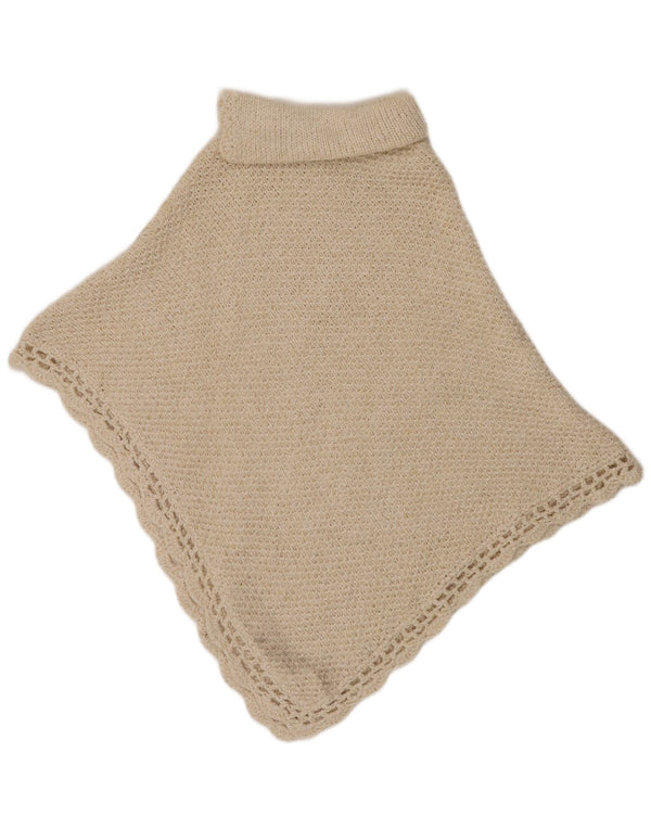 Damski sweter ponczo w stylu VINTAGE, jeden rozmiar, biała wełna