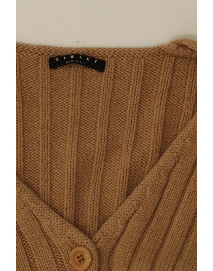 SISLEY Womens Cardigan Sweater UK 14 Medium Beige Wool Vintage Sisley and Second-Hand Sisley from Messina Hembry 