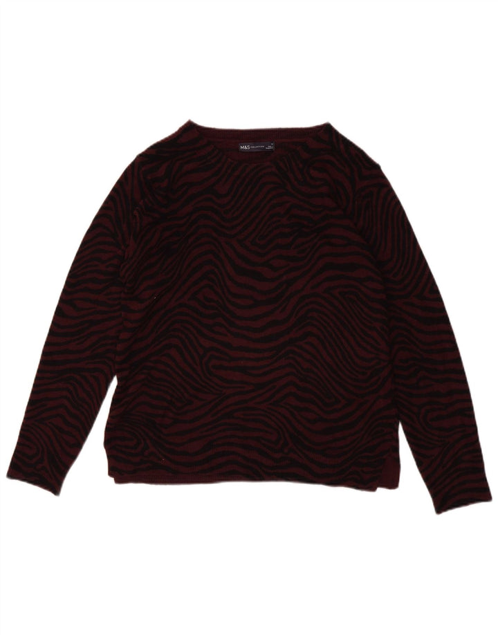 Marks & Spencer Damski sweter z dekoltem w łódkę, UK 14, średni burgund