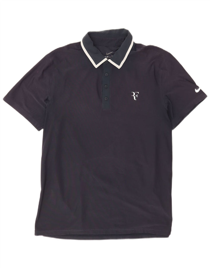 Męska koszulka polo Nike Dri Fit, duża, granatowa, z poliestru