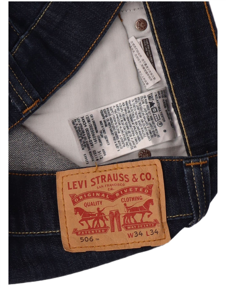 Męskie dżinsy Levi's 506 Straight W34 L34 Granatowa bawełna