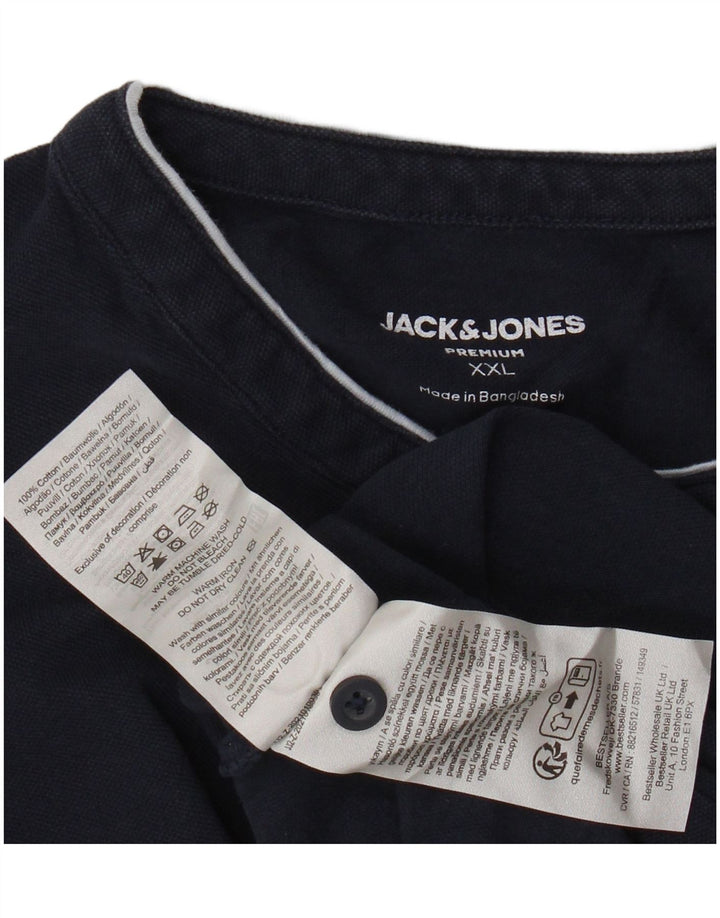 Męska koszulka polo JACK & JONES 2XL, granatowa, bawełniana