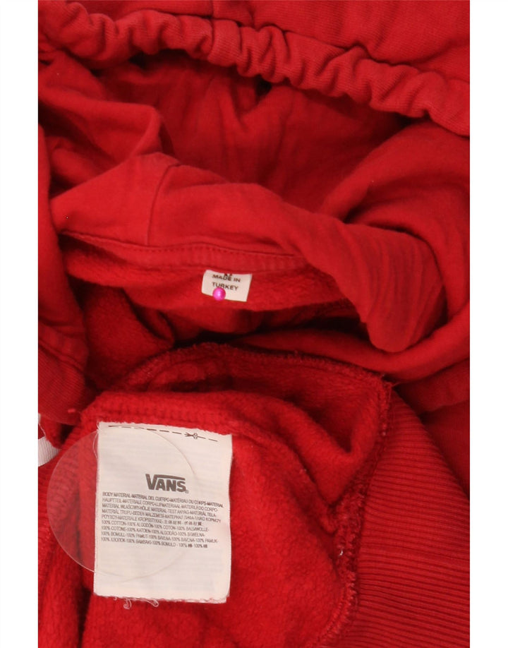 Męski sweter z kapturem VANS z grafiką, średnio czerwony, bawełniany