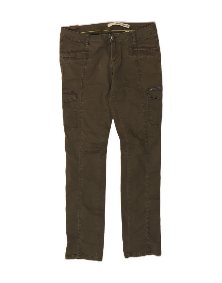 DKNY Womens Slim Cargo Trousers US 6 Medium W30 L32 Khaki Cotton Vintage Dkny and Second-Hand Dkny from Messina Hembry 