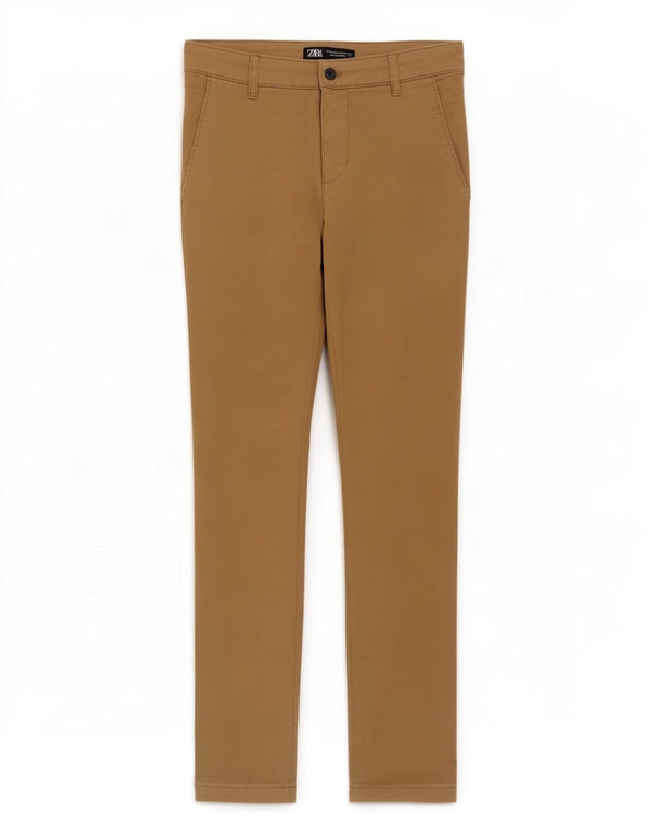 Męskie spodnie chino Zara EU 38 Small W30 L30 brązowe
