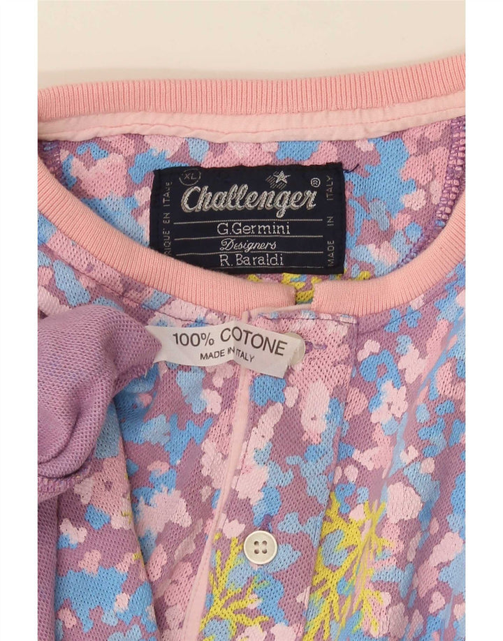 Męska koszulka t-shirt Challenger XL, wielokolorowa, bawełniana w kwiaty
