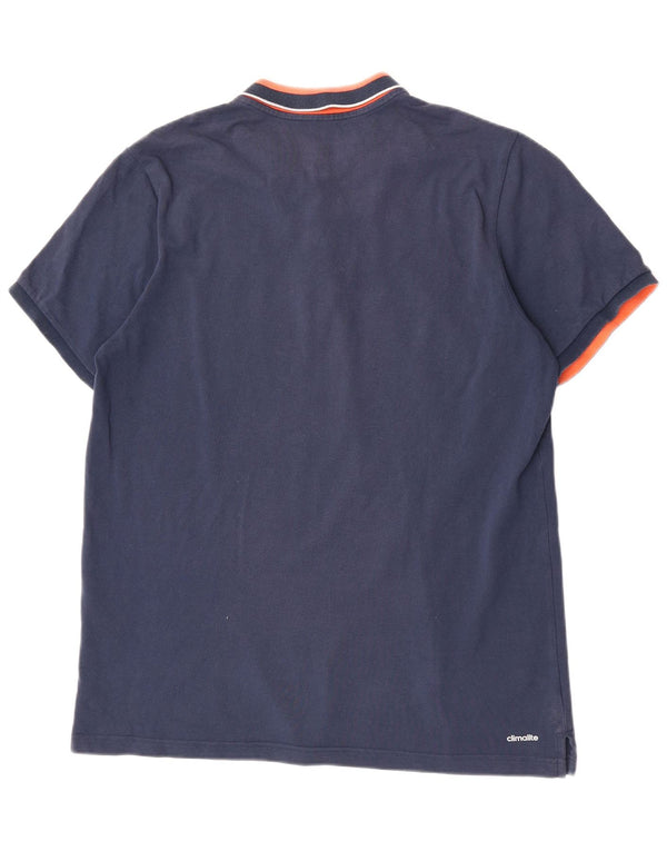 Adidas Męska koszulka polo Climalite XL, bawełniana, granatowa, z blokami kolorów