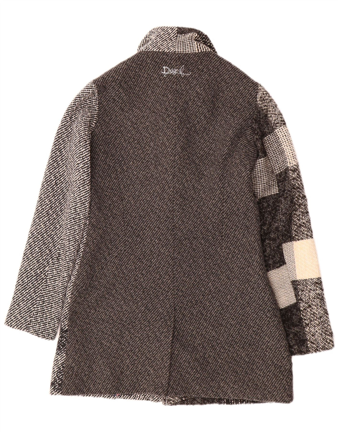 DESIGUAL Damski płaszcz EU 38, średnioszary, patchworkowy poliester