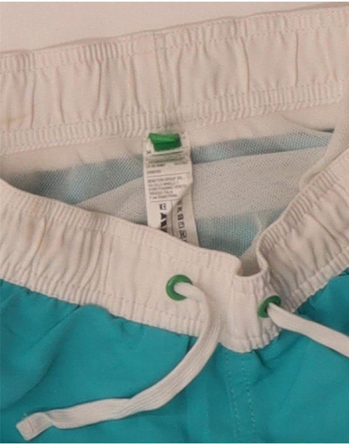 Chłopięce spodenki kąpielowe BENETTON z grafiką, 8-9 lat, w kolorze niebieskim