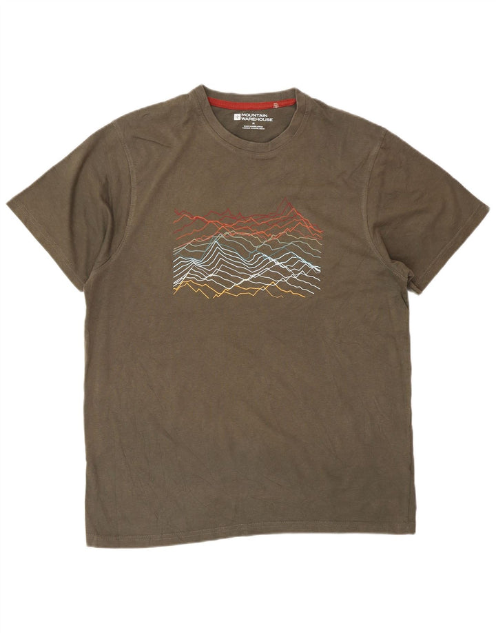 Męska koszulka z grafiką Mountain Warehouse, średnia, bawełniana khaki