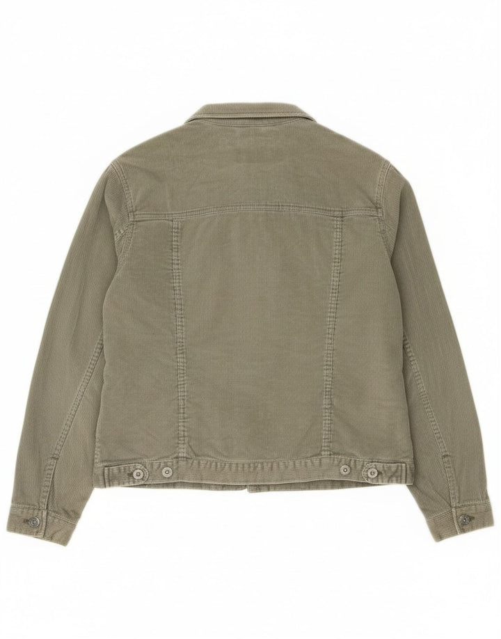 Damska kurtka sztruksowa Eddie Bauer UK 16, duża, zielona bawełna