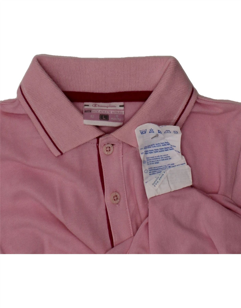 CHAMPION Baby Girls Polo Shirt 12-18 Months Large Pink Cotton Vintage Champion and Second-Hand Champion from Messina Hembry 