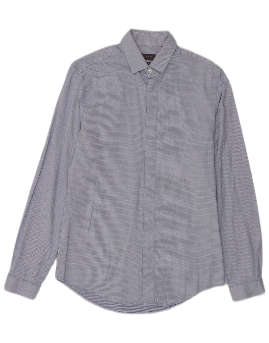 Koszula męska Zara Slim Fit, mała, niebieska, bawełniana w cętki
