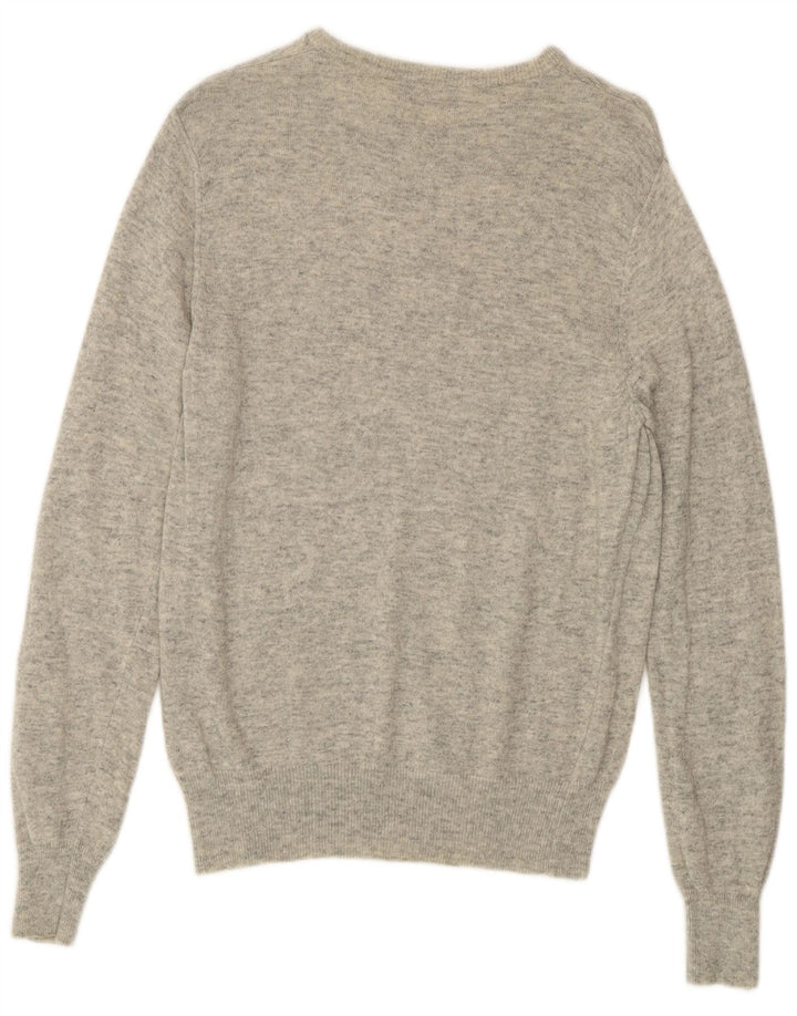 Męski sweter KAPPA z dekoltem w łódkę, mały, szary, z owczej wełny