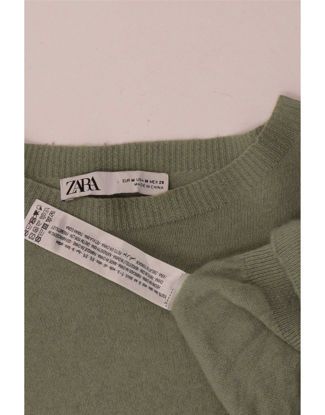 Sweter damski Zara z dekoltem w łódkę, UK 14, średnia wełna khaki