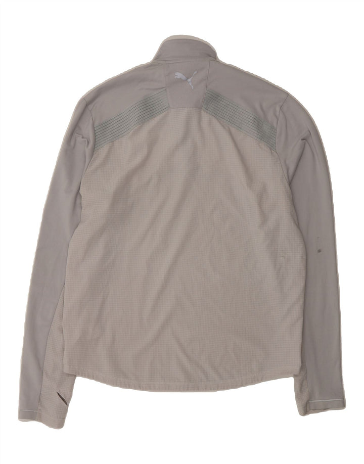 PUMA Mens Zip Neck Pullover Tracksuit Top Large Grey Polyester Vintage Puma and Second-Hand Puma from Messina Hembry 