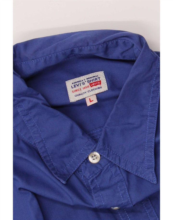 Koszula męska z krótkim rękawem Levi's, duża niebieska