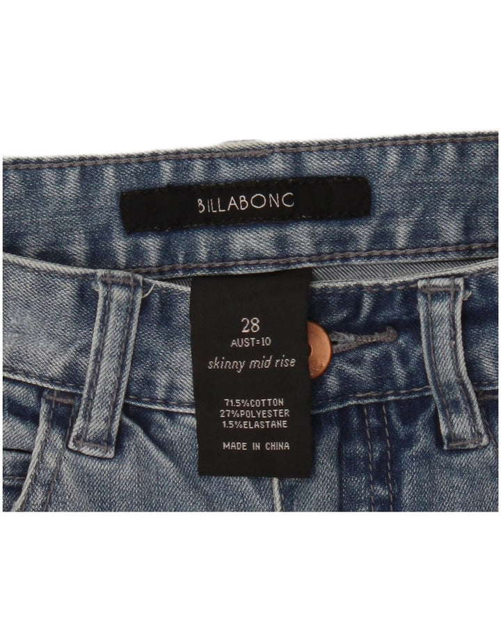 Damskie jeansy skinny ze średnim stanem BILLABONG W28 L29 Niebieskie bawełniane