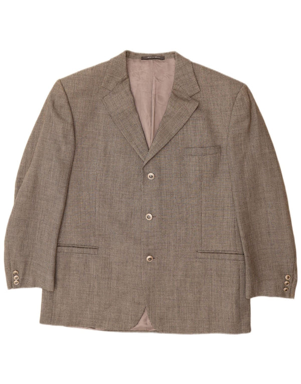 VERSACE Mens 3 Button Blazer Jacket UK 42 XL Grey Wool