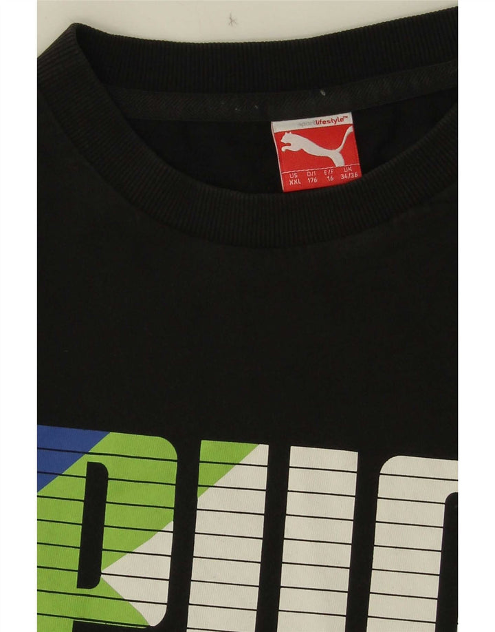 Chłopięcy T-shirt z grafiką Puma, 15-16 lat, czarny